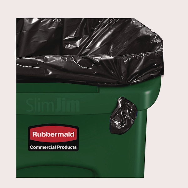 Rubbermaid Commercial 23 gal Recycling Bin, Gloss Brass/Satin Brass, Plastic - FG354007GRN