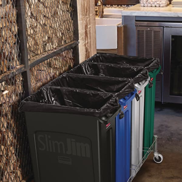 Rubbermaid Commercial 23 gal Recycling Bin, Gloss Brass/Satin Brass, Plastic - FG354007GRN