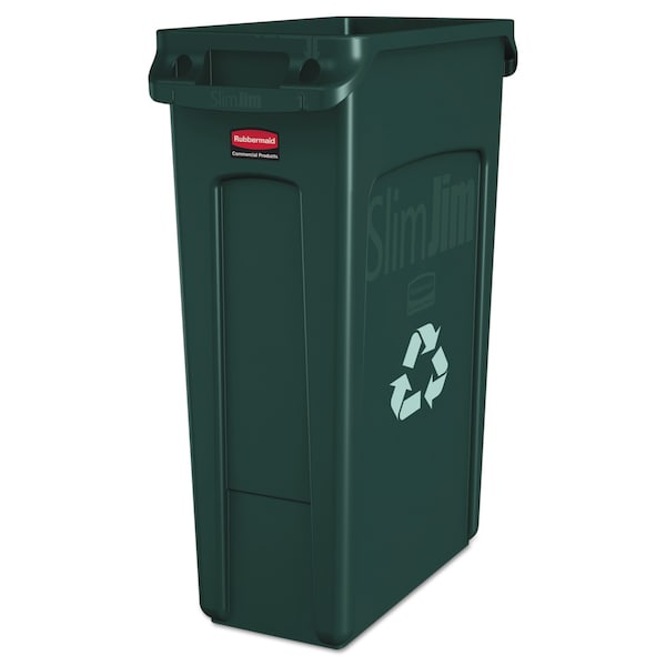 Rubbermaid Commercial 23 gal Recycling Bin, Gloss Brass/Satin Brass, Plastic - FG354007GRN