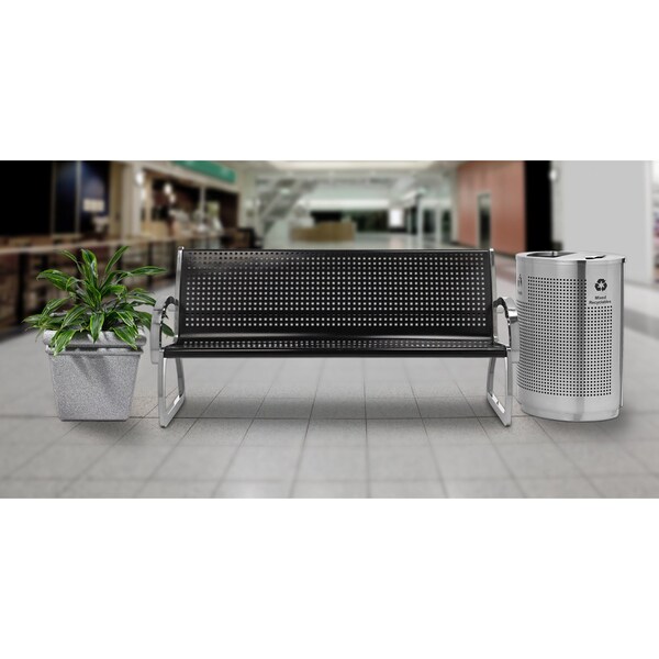 Commercial Zone Products 40 gal Recycling Bin, Silver, Stainless Steel - 782429