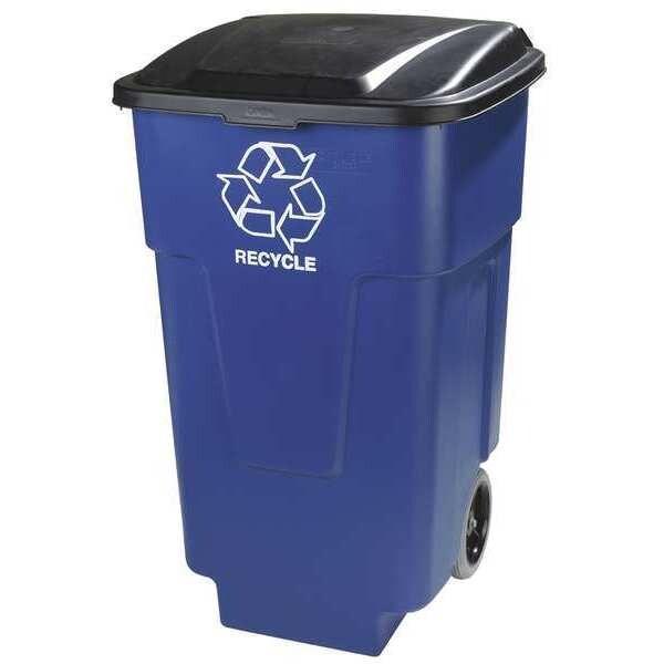 Carlisle Foodservice 50 gal Square Recycling Bin, Open Top, Blue, Polyethylene (HDPE), 1 Openings - 345050REC14