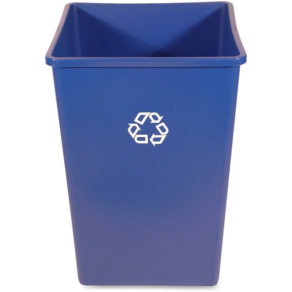 Rubbermaid Commercial 35 gal Square Untouchable Square Recycling Container, Blue, Plastic; Resin - RCP395873BLU