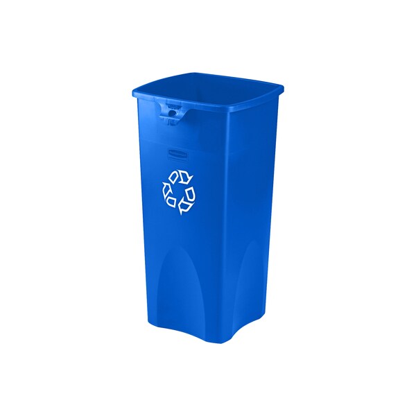 Rubbermaid Commercial Square Square Recycling Container, 23 gal., 15-, Blue, Plastic - RUB152CBLU