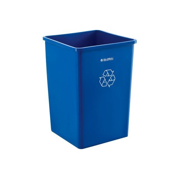 Gec Global Industrial Square Recycling Trash Can 35 Gallon Blue - 641439RBL