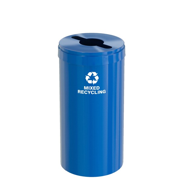 Glaro 16 gal Round Recycling Bin, Blue - M-1532BL-BL-M3