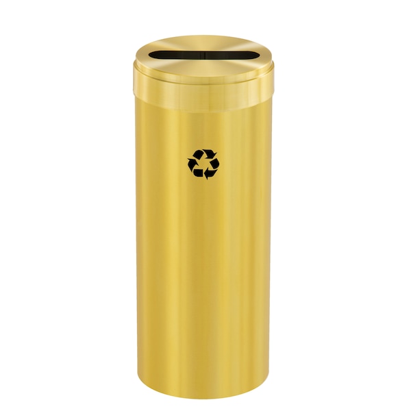 Glaro 12 gal Round Recycling Bin, Satin Brass - P-1232BE-BE-P1