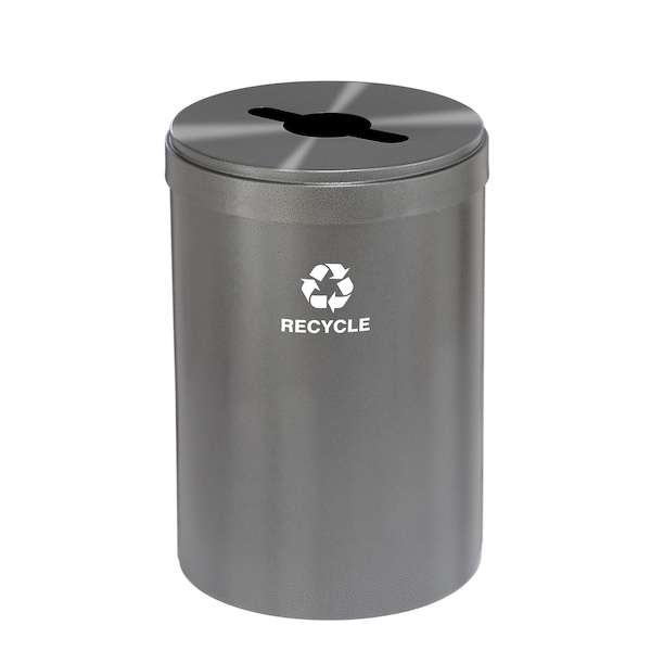 Glaro 41 gal Round Recycling Bin, Silver Vein - M-2042SV-SV-M5