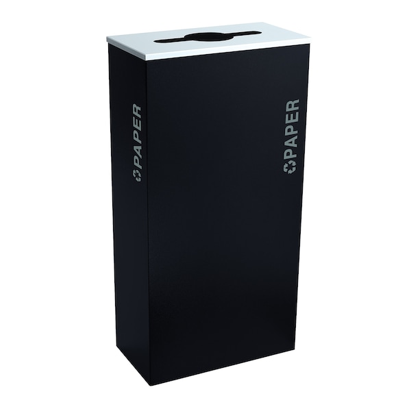 Ex-Cell Kaiser 17-Gal. KD Indoor Recycling Receptacle - Paper decal, Pebble Black Gloss - RC-KD17-P BT-PBG