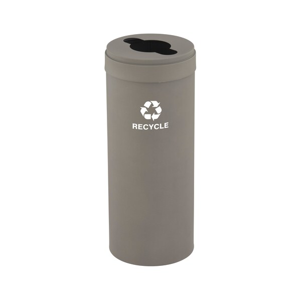 Glaro 15 gal Round Recycling Bin, Nickel - M-1242NK-NK-M5