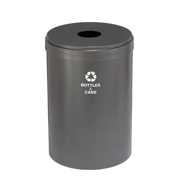 Glaro 41 gal Round Recycling Bin, Silver Vein - B-2042SV-SV-B2