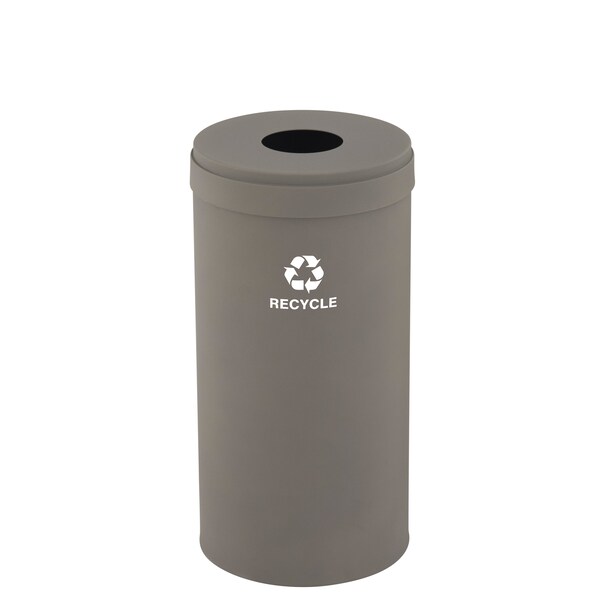 Glaro 16 gal Round Recycling Bin, Nickel - B-1532NK-NK-B5
