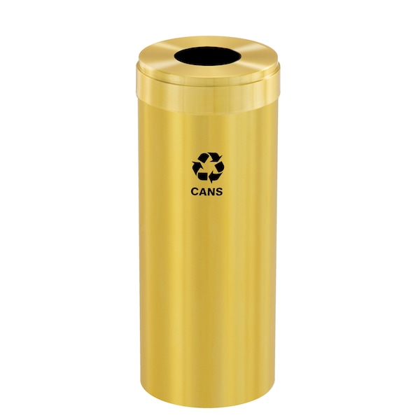 Glaro 15 gal Round Recycling Bin, Satin Brass - B-1242BE-BE-B4