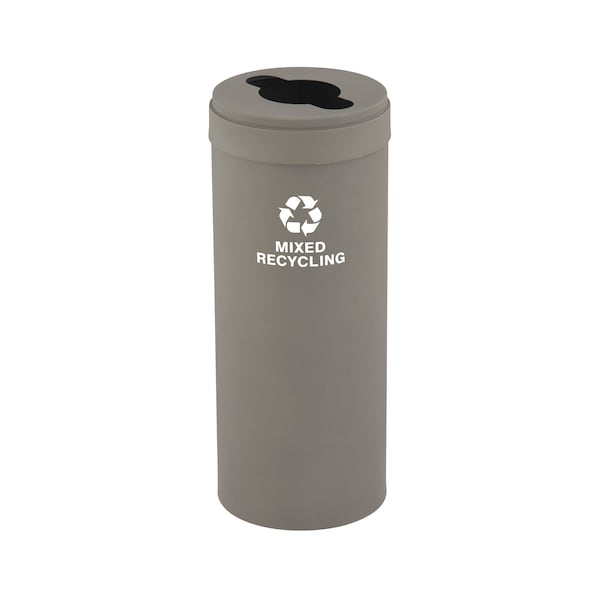 Glaro 12 gal Round Recycling Bin, Nickel - M-1232NK-NK-M3