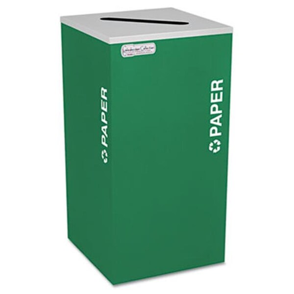 Ex-Cell Kaiser 24 gal Square Waste Receptacle, Green, Silver - RC-KDSQ-P EGX