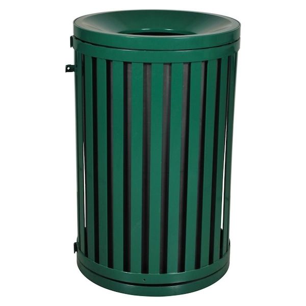 Hot House Designs 45 Gallon Streetscape Classic Outdoor Trash Receptacle with Swing Door, Hunter Green - HO1766485