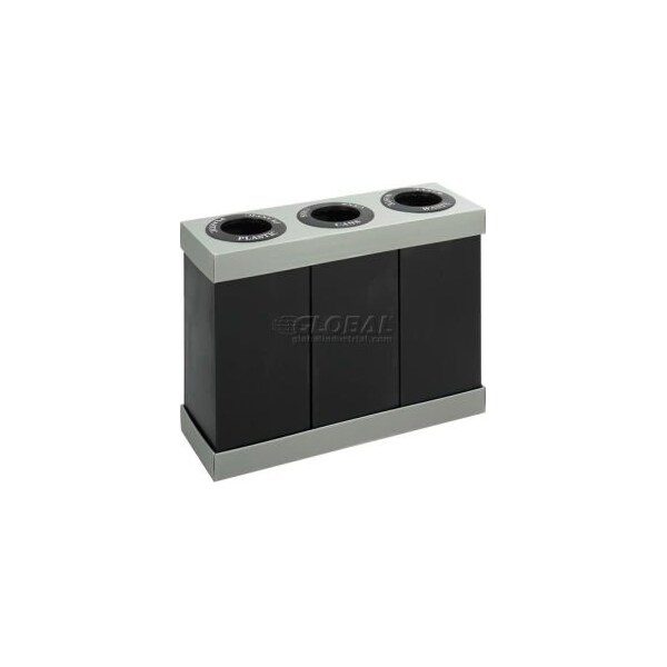 Safco Safco Recycling Center For PlasticCansWaste, 84 Gallon, BlackGray - 9798BL