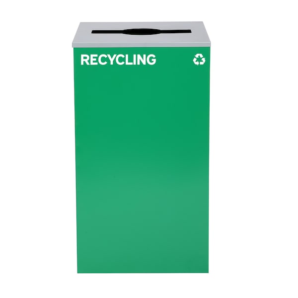 Alpine Industries 58-Gallon 2-Stream Black Steel-Green Recycling Bin Station - ALP4450-BLK-KIT12
