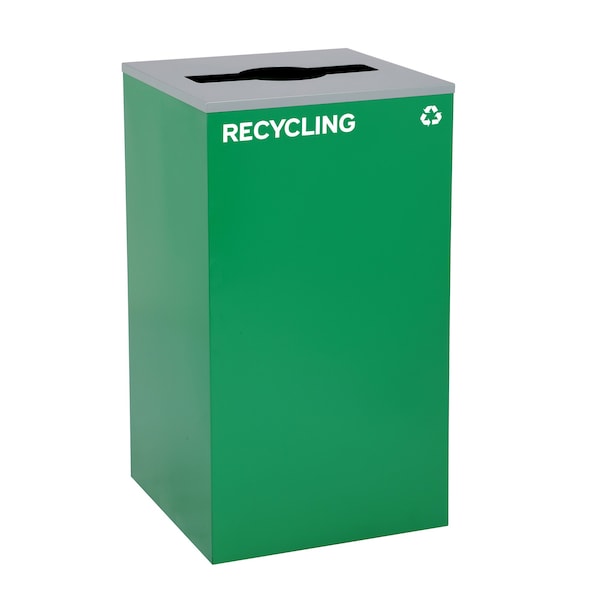 Alpine Industries 58-Gallon 2-Stream Black Steel-Green Recycling Bin Station - ALP4450-BLK-KIT12