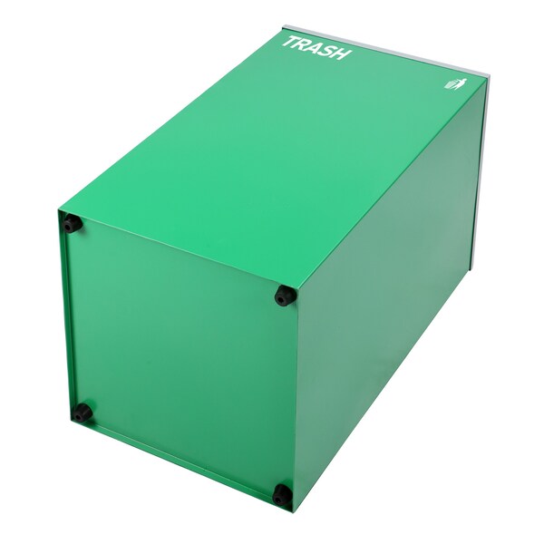 Alpine Industries Square Recycling Bin, 29 Gallons, Green Can, Square Opening Lid, for Trash - ALP4450-KIT-GRN-S-TR