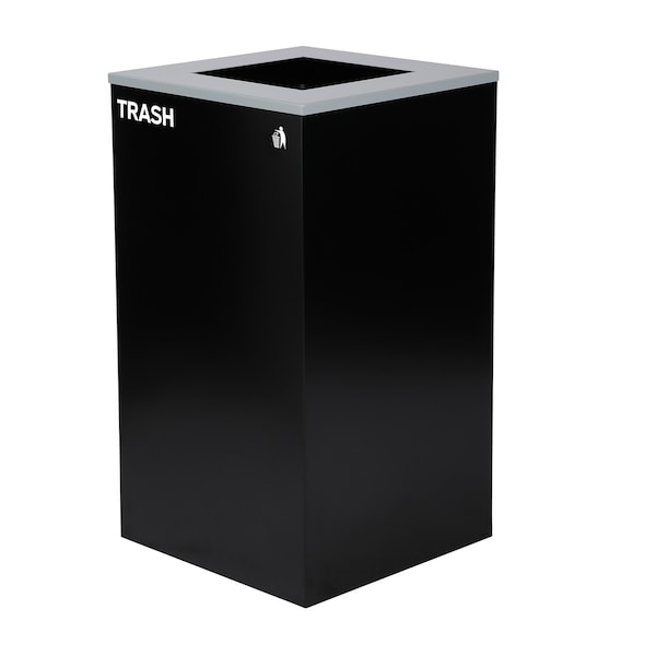 Alpine Industries 58-Gallon 2-Stream Black Steel-Blue Recycling Bin Station - ALP4450-BLK-KIT4