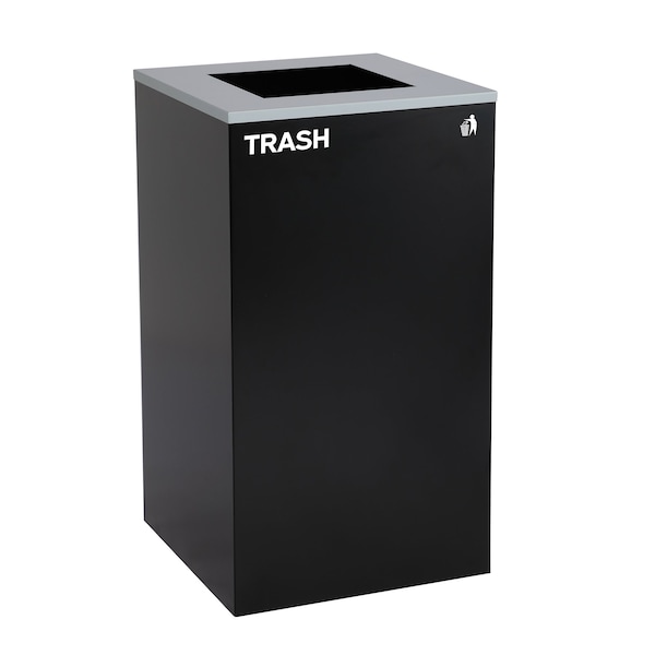 Alpine Industries 58-Gallon 2-Stream Black Steel-Blue Recycling Bin Station - ALP4450-BLK-KIT4