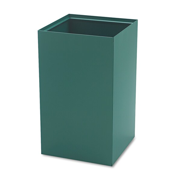 Safco Square Waste Receptacles, Green, Steel - 2981GN