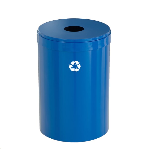 Glaro 41 gal Round Recycling Bin, Blue - B-2042BL-BL-B1