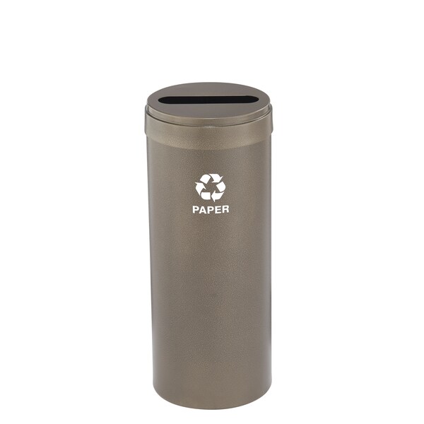 Glaro 15 gal Round Recycling Bin, Bronze Vein - P-1242BV-BV-P2