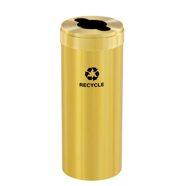 Glaro 12 gal Round Recycling Bin, Satin Brass - M-1232BE-BE-M5
