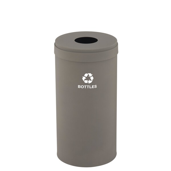 Glaro 16 gal Round Recycling Bin, Nickel - B-1532NK-NK-B3