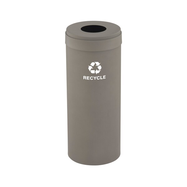 Glaro 15 gal Round Recycling Bin, Nickel - B-1242NK-NK-B5