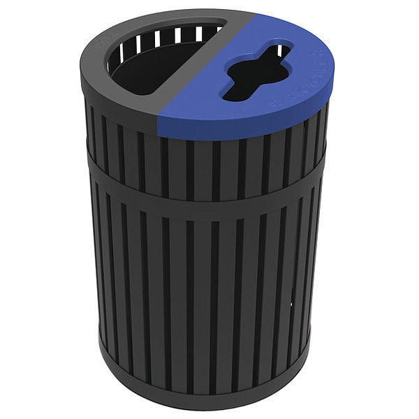 Commercial Zone Products 45 gal Recycling Bin, Blue, Steel - 728501