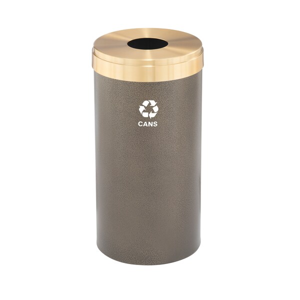 Glaro 23 gal Round Recycling Bin, Bronze Vein/Satin Brass - B-1542BV-BE-B4