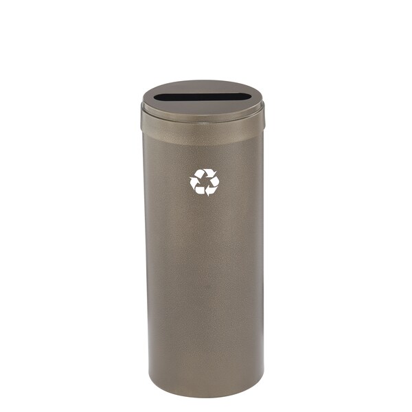 Glaro 15 gal Round Recycling Bin, Bronze Vein - P-1242BV-BV-P1