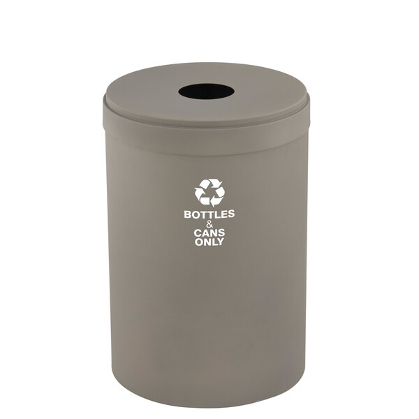 Glaro 41 gal Round Recycling Bin, Nickel - B-2042NK-NK-B6