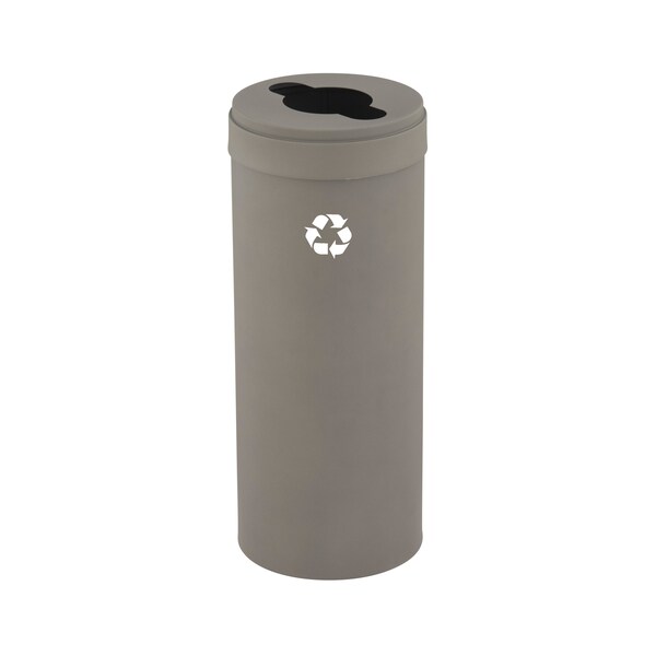 Glaro 15 gal Round Recycling Bin, Nickel - M-1242NK-NK-M1