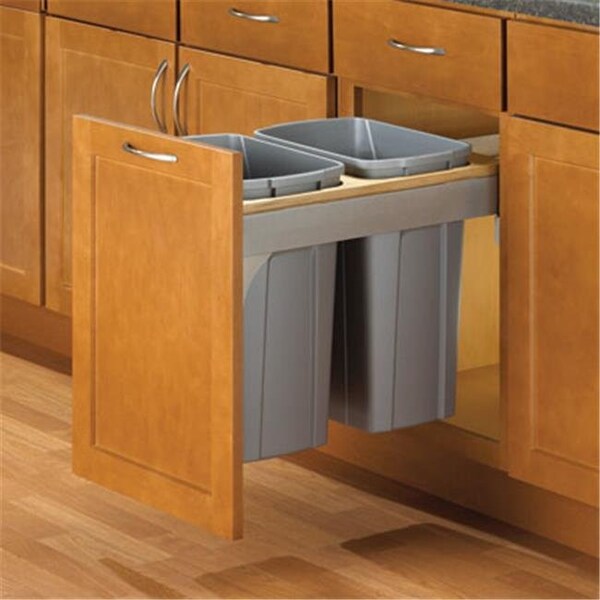 Kv KV FETSC15 2 35WH White Soft Close  Top Mount Waste Bins - FETSC15 2 35WH