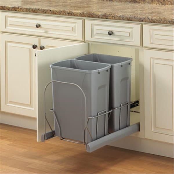 Sticky Situation 35 qt. Soft Close Bottom Mount 2 Bins - Platinum - 14.37 in. - ST3508136