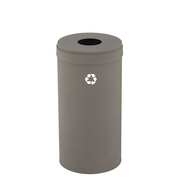Glaro 23 gal Round Recycling Bin, Nickel - B-1542NK-NK-B1