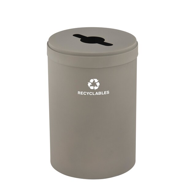 Glaro 41 gal Round Recycling Bin, Nickel - M-2042NK-NK-M2
