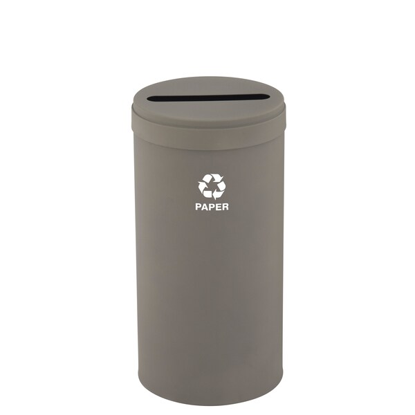 Glaro 23 gal Round Recycling Bin, Nickel - P-1542NK-NK-P2
