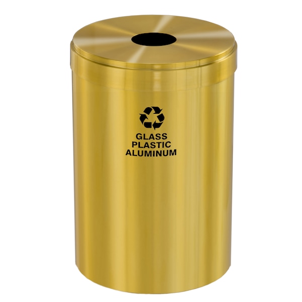 Glaro 33 gal Round Recycling Bin, Satin Brass - B-2032BE-BE-B9
