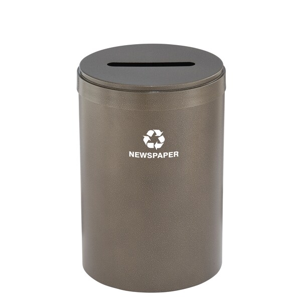 Glaro 33 gal Round Recycling Bin, Bronze Vein - P-2032BV-BV-P3