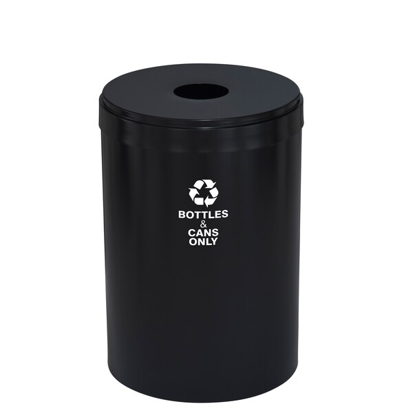 Glaro 41 gal Round Recycling Bin, Satin Black - B-2042BK-BK-B6