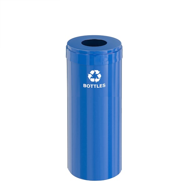Glaro 12 gal Round Recycling Bin, Blue - B-1232BL-BL-B3