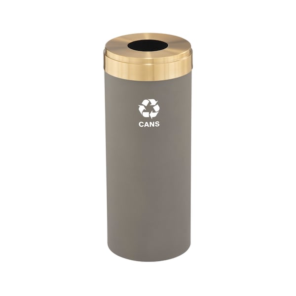 Glaro 15 gal Round Recycling Bin, Nickel/Satin Brass - B-1242NK-BE-B4