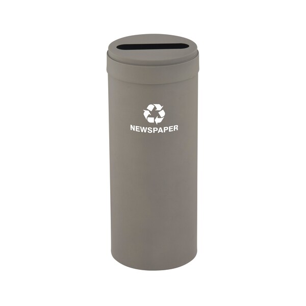 Glaro 12 gal Round Recycling Bin, Nickel - P-1232NK-NK-P3