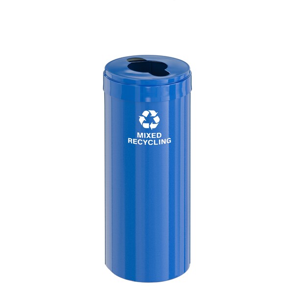 Glaro 12 gal Round Recycling Bin, Blue - M-1232BL-BL-M3