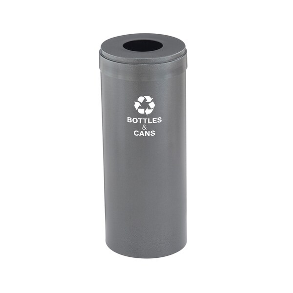 Glaro 12 gal Round Recycling Bin, Silver Vein - B-1232SV-SV-B2