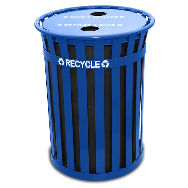 Witt Industries 50 gal Round Blue, Metal - MR50-FTR-BL